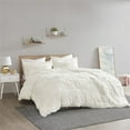 thumbnail image 2 of Housse de Couette en Polyester Uni Shaggy Simple en Ivoire, 2 of 13