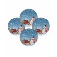 thumbnail image 7 of 15 Inch Round Placemats Set of 4, Blue Snowman Christmas Non Slip Heat Insulation PP Table Mats, Snowflake Red Truck Xmas Tree Gifts Washable Place Mats for Kitchen Dining Party Table Decor, 7 of 7