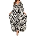 thumbnail image 1 of Riforla Sortie de Plage pour Femmes Grande Taille Robe Caftan Col en V Manches Chauve-Souris Imprimé Floral Sortie de Plage Ample Robe Soleil Noir Taille Unique, 1 of 7