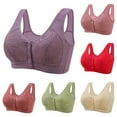 thumbnail image 2 of Gnshining Front Button Bras for Women Oversized Sexy Lace Print Underwear Full Coverage Breathable Solid Color Everday Bra, 2 of 3