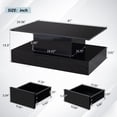thumbnail image 4 of UHOMEPRO 41" LED Coffee Table with Storage Drawers, High Gloss Black Rectangular Coffee Table, Modern Center Table with Large Storage Space, App/Remote Control, 4 of 9
