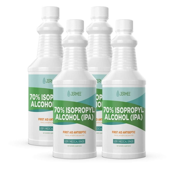 Alcohol isopropílico JERMEE, 70% de pureza USP/grado médico, 960 ml x 4