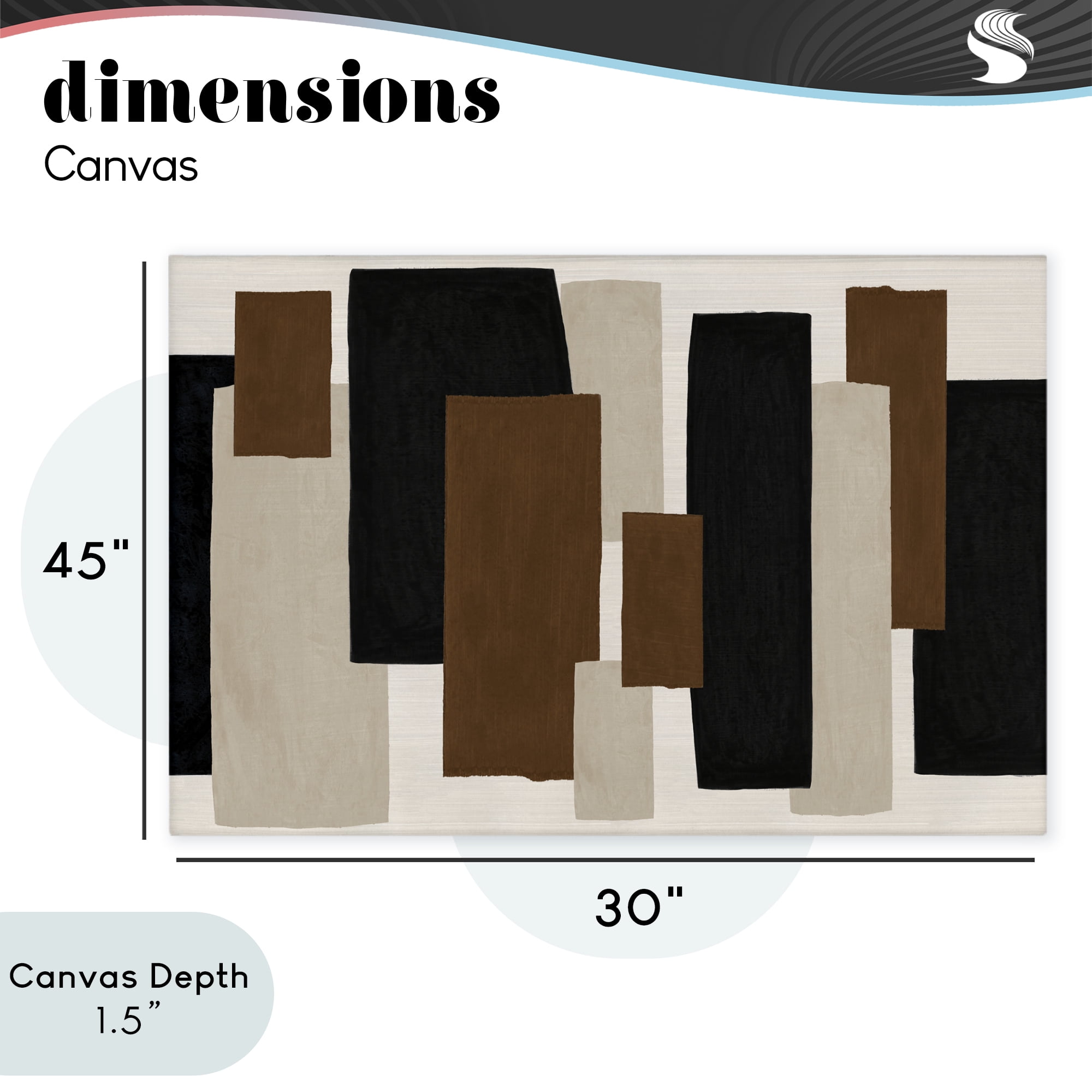 Stupell Industries Minimal Vertical Blocks in Earth Tones Canvas Wall Art, design by Janet Tava