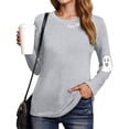 thumbnail image 4 of Kakishop Womens Halloween Sweatshirts Spooky Ghost Graphic Sweatshirt Trendy Round Neck T-shirt Long Sleeve Holiday Pullover Tops Halloween Gifts (Light Gray,2XL), 4 of 8