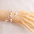 thumbnail image 4 of Travelwant Wedding Bridal Wrist Corsage Bride Wrist Flower Corsages Pearl Stretch Bracelet Wristband for Girl Bridesmaid Prom Homecoming Hand Flowers Decor, 4 of 7