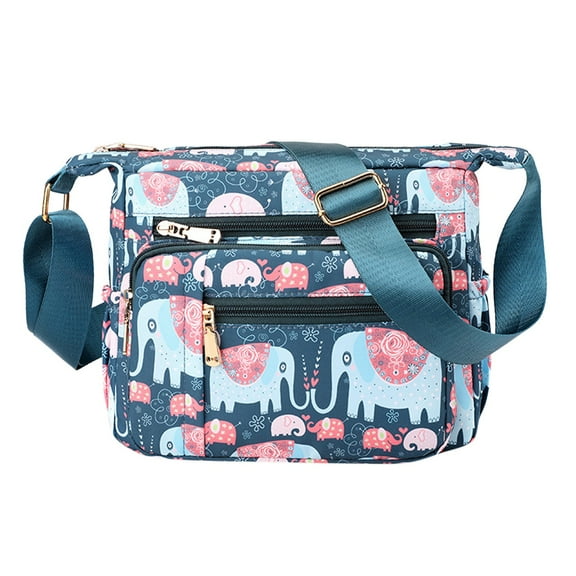 Women's Nylon Crossbody Bag Waterproof Shoulder Purse Multi Pocket Tote Handbag Travel Satchel Messenger Bag Large Capacity White