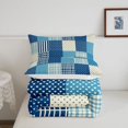 thumbnail image 5 of Manfei Vintage Grid Full Size Comforter Sets,Modern Check Bedding Comforter Set,Blue White,Reversible,3pcs,1 Comforter and 2 Pillowcases,3pcs,1 Comforter and 2 Pillowcases, 5 of 7