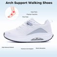 thumbnail image 2 of JOYFON Women's Walking Shoes Arch Support Orthotic Breathable Tennis Sneakers for Plantar Fasciitis Pain Relief WhiteGray Size 10.5, 2 of 6