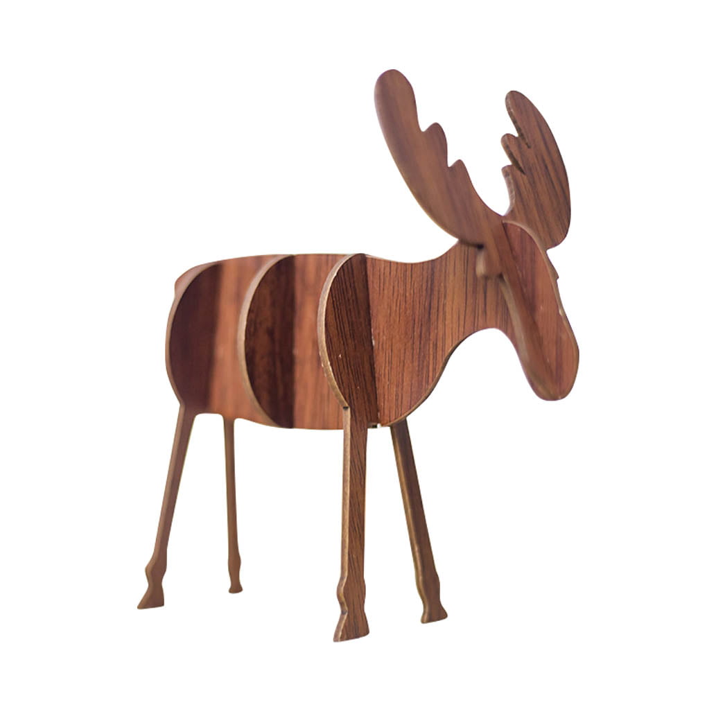 3D Wooden Animal Decor Deer Home Decor for Wall and Tabletop,Best Gift for Christmas…