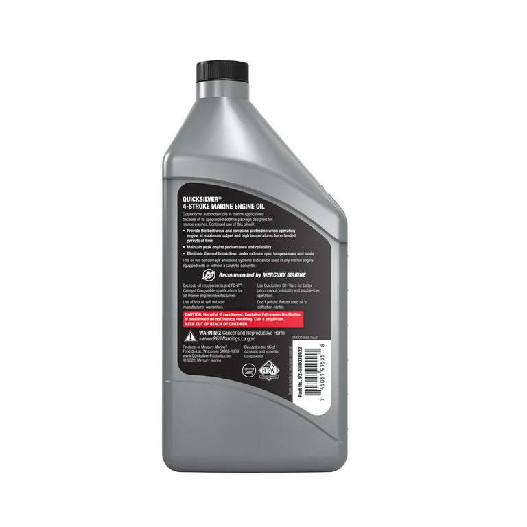 除去冠　40g Quicksilver 25W-40 Synthetic Marine Engine Oil, 4-Stroke