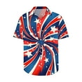 thumbnail image 4 of Yuwull Black T Shirts for Men, Star Stripe Tee Shirt for Men Men's American Flag Print Button Up T-Shirts Casual Summer Beach Shirt Blouses T Shirt On Clearance, 4 of 5