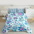 thumbnail image 2 of Homewish Retro Rustic Flower Queen Comforter Set,Country Floral Bedding Sets,Blue Purple Bedding Comforter Set For Girl Kids,Luxury Bedroom Decor Reversible,3pcs, 2 of 8