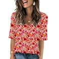 thumbnail image 3 of Camisetas Casuales de Manga Corta Plisada de la Moda de las Mujeres, Camiseta Cómoda de Poliéster para las Mujeres, Blusa de Primavera de Verano Lavado a Mano, 3 of 5
