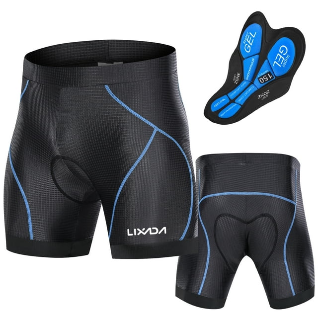 Lixada Men Bike Padded Shorts with -Slip Leg Grips Cycling 3D Padded ...