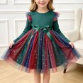 thumbnail image 3 of RFQWOVSR Girls Long Sleeve Gradient Mesh Princess Dress Fall Birthday Gown 3-4 Years, 3 of 7