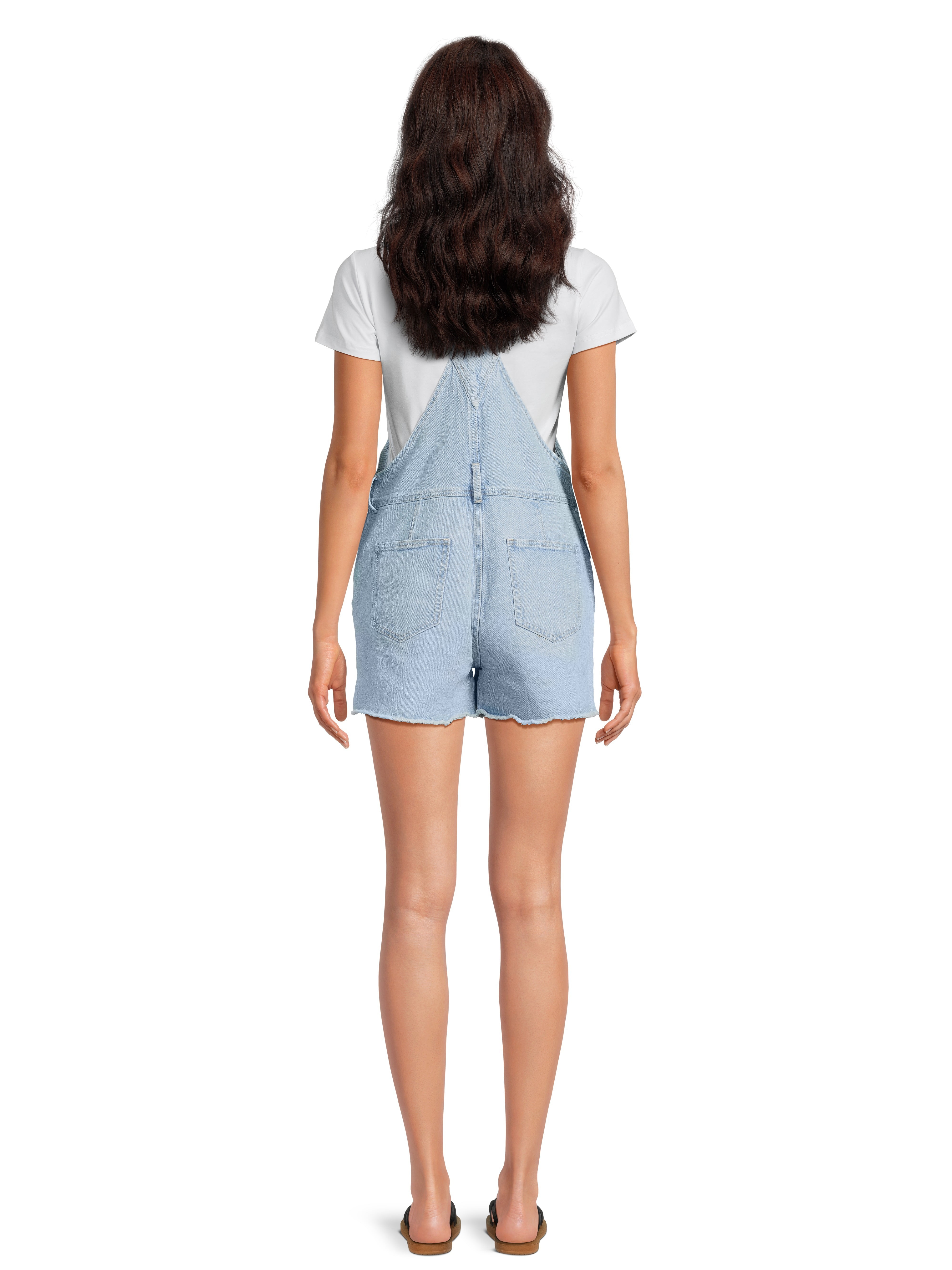 No Boundaries Relaxed Boyfriend Shortalls, 3.5" Inseam, Women's and Women's Plus