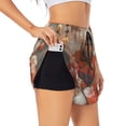 thumbnail image 3 of Lsque Adorable Kitten In Kimono Printed Women's Running Shorts with Liner Pockets,Elastic Quick Dry Workout Athletic Gym Yoga Shorts,Womens High Waist Shorts-Medium, 3 of 9