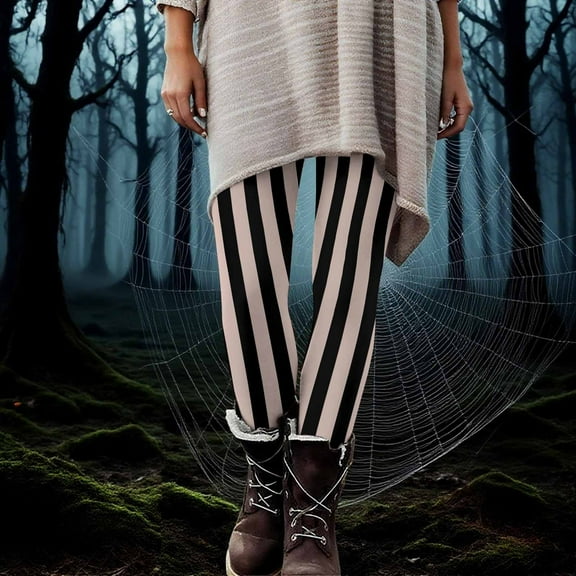 Wowcloth Women's Halloween Striped Print Fashion Elastic Leggings - Fitness Running Casual Pants