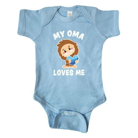 

Inktastic Cute Bigfoot My Oma Loves Me Gift Baby Boy Bodysuit