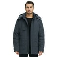 thumbnail image 3 of WenVen Men's Winter Coat Hooded Puffer Jacket Waterproof Insulated Jacket Charcoal XL, 3 of 12