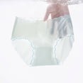 thumbnail image 3 of Uobin Girls Seamless Underwear Scalloped Edge No Show Invisible Stretchy Summer Lightweight Ice Silk Antibacterial Underwear for Ages 5-13, 3 of 6