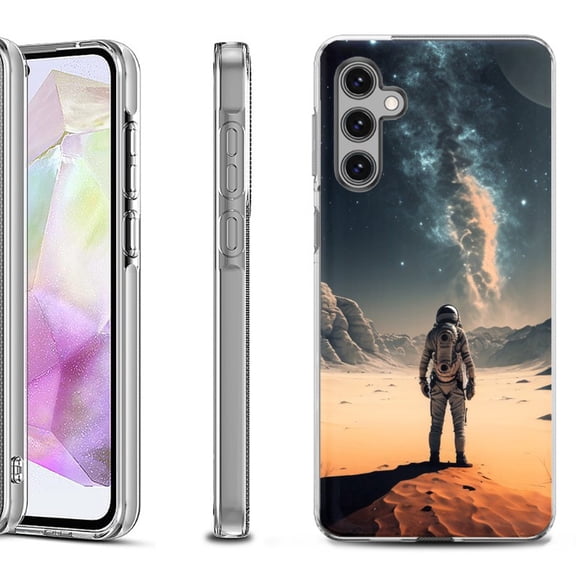 OneToughShield ® Shockproof Phone Case Compatible with Samsung Galaxy A35 5G - Astronaut Milkyway