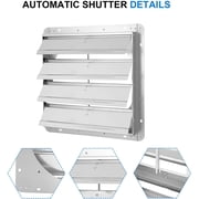 iPower 18-Inch Square Aluminum Automatic Gravity Shutter Louver Vent, Silver