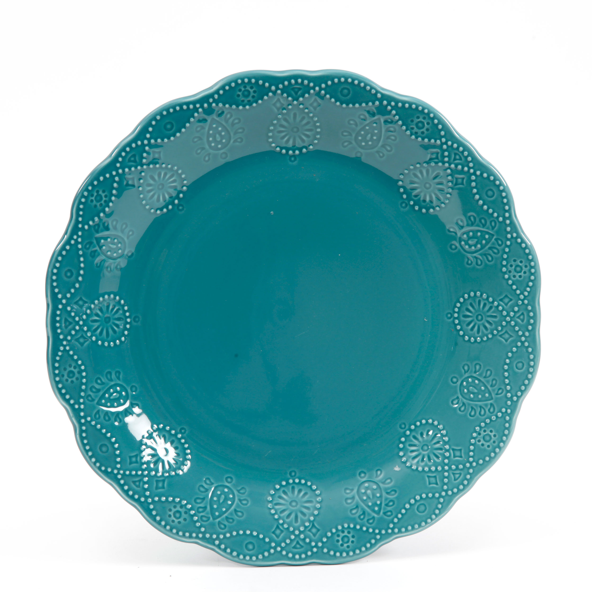 The Pioneer Woman Cowgirl Lace 12-Piece Dinnerware Set, Teal - image 3 of 7