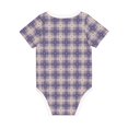thumbnail image 2 of Daiia Purple Floral Gingham Check Plaid Printed Unisex-Baby Short Sleeve Onesies Bodysuits Baby Climbing Clothes Soft and Comfortable Romper with Expandable Shoulder Design-2 Years, 2 of 8