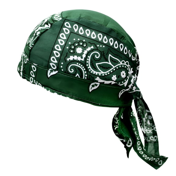 TELOLY Pirate Bandana Hat Dew Rag Sweat Wicking Cooling Liner Riding Hat Hip-Hop Hat Head Scarf Headwrap Beanie Cycling Cap Adjustable Bucket Hat