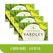 Yardley London Moisturizing Bath Bar, Aloe & Avocado, 4.25 oz Pack of 4