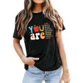 thumbnail image 2 of Trendfront Womens Summer Crew Neck Short Sleeve Tops School Theme Graphic Pattern Print Tees Casual Everyday Apparel T-Shirts, 2 of 4