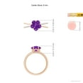 thumbnail image 3 of ANGARA Natural Five-Petal Flower 1.6 ct Amethyst Criss-Cross Ring in 14K Rose Gold for Women (Size-8mm) | February Birthstone, Birthday, Anniversary, Jewelry Gift for Women | Natural Amethyst Ring, 3 of 7