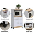 Hodedah Microwave Kitchen Cart, White