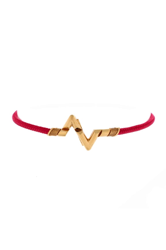 Pre-Owned LV Volt Upside Down Bracelet 18K Yellow Gold and Cord By Rebag