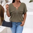 thumbnail image 7 of Ruyang Women's T-Shirts V-Neck Short Sleeve Casual Tee Tops Cute Shirts Solid Color Blouse Tunics Tops for Women Plus Size, 7 of 7