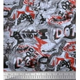 thumbnail image 1 of Soimoi Poly Georgette Fabric Food,Animals & Text Decor Fabric Printed Yard 52 Inch Wide, 1 of 1