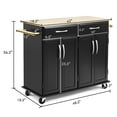 thumbnail image 4 of Giantex Kitchen Island Cart, Rolling Trolley Cart Utility Cabinet w/Large Storage & Smooth Lockable Wheels, 4 of 9