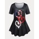 thumbnail image 1 of Camiseta Talla Extra Patriótico de Bandera de Estados Unidos con Estampado de Corazón Rosegal Camisetas tallas grandes, 1 of 5