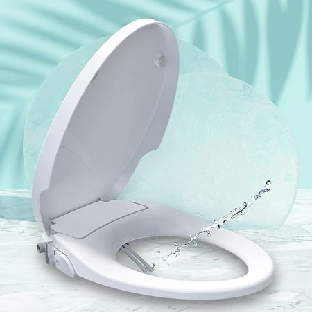 

Toilet Seat Elongated Advanced Bidet Toilet Seat with Self Cleaning Dual Nozzles Separated Rear & Feminine Cleaning Natural Water Spray Soft Closed Toilet Seat Easy DIY Installation