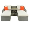 thumbnail image 6 of Canddidliike 3-Piece Patio Furniture Sets with Lift Top Coffee Table, Patio Wicker Sofa Sunbed with Cushions and Ottomans - Beige, 6 of 10