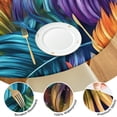 thumbnail image 4 of Colorful Leaf Pattern Round Fitted Tablecloth with Elastic Edge,Dining Table Cover Waterproof,Outdoor Round Tablecloth for Camping,Dining,Indoor and Outdoor, 4 of 7