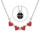 thumbnail image 1 of Lucky Clover Necklace Black Red Rhinestone Neck Chain Ladies Fashion Choker--Red-Model code 30317 Red, 1 of 5