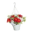 thumbnail image 4 of Flores artificiales colgantes con cesta, plantas colgantes falsas, cadena fácil de colgar Estilo B, 4 of 9