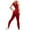 Outfit Sets Women Summer-Red, variant on Homenesgenics 2 Piece Outfit for Women Plus Size Women's Round Neck Sports Tight Yoga High Waist Solid Color Set Yoga Suit Set Pink XL