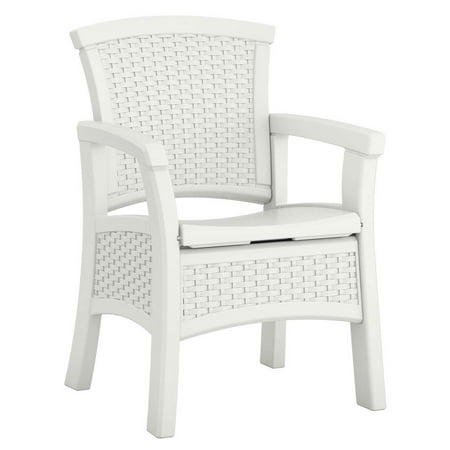storage chair outdoor dining resin suncast patio elements durable chairs