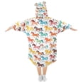 thumbnail image 2 of joogoo Blanket Hoodie for Cartoon Horses Oversize Sweatshirt 3-14 YR L, 2 of 7