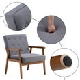 thumbnail image 5 of SEGMART Mid-Century Modern Chair for Living Room, Upholstered Fabric Wooden Lounge Chair with Linen Upholstery, Accent Chairs with Arms for Living Room Reception Dorms, 400 lbs, Grey, S13663, 5 of 8