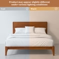 thumbnail image 4 of Euroco Mid-Century Queen Size Platform Bed, Bamboo Wood Bed for Bedroom, Brown, 4 of 13