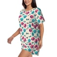 thumbnail image 2 of Fotbe heart Skull cute Print Pajama Set for Women 2 Piece Loungewear Short Sleeve Tops and Shorts Set Soft Sleepwear-Large, 2 of 7